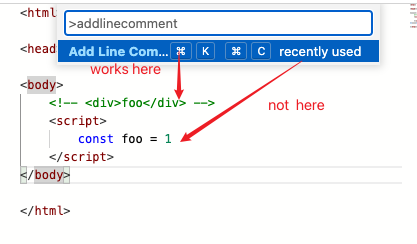 [Feature Request] Add Line Comment in Embedded JS in HTML · Issue #3063 ...