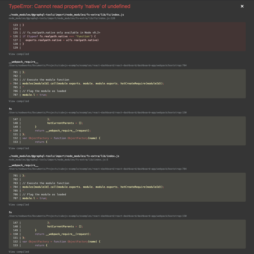 Dashboard app breaking with graphql-tools v6.0.0 · Issue #661 · cube-js ...
