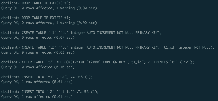 Get ERROR 1235 (0A000): Not supported feature or function when insert ...