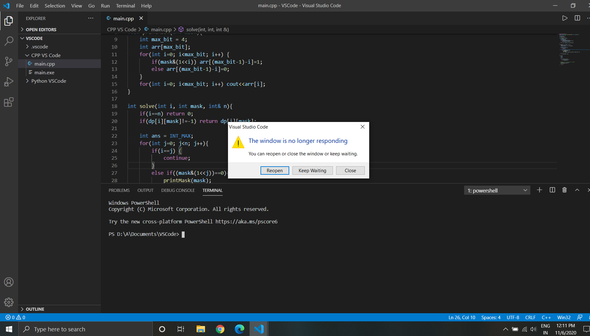 VSCode freezing · Issue #110063 · microsoft/vscode · GitHub