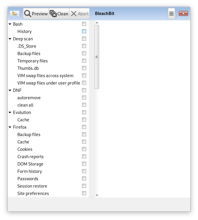Bleachbit 4.4.2 Interface hiding the checkbox · Issue 1372