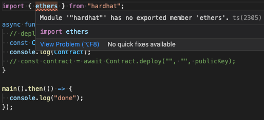 Hardhat has no exported member ethers · Issue #1627 · NomicFoundation ...