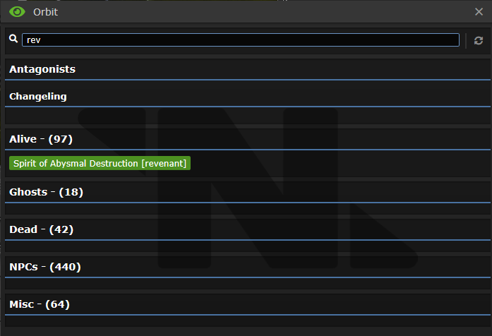 Revenants aren't listed under antags in the orbit menu with AHUD on ...