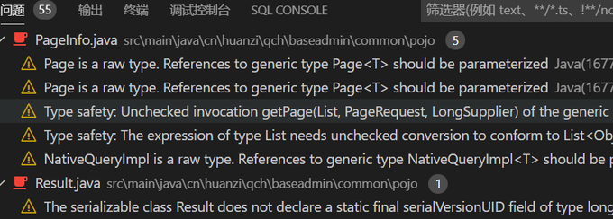 When running Java, the problem removes the wave line of the warning ...