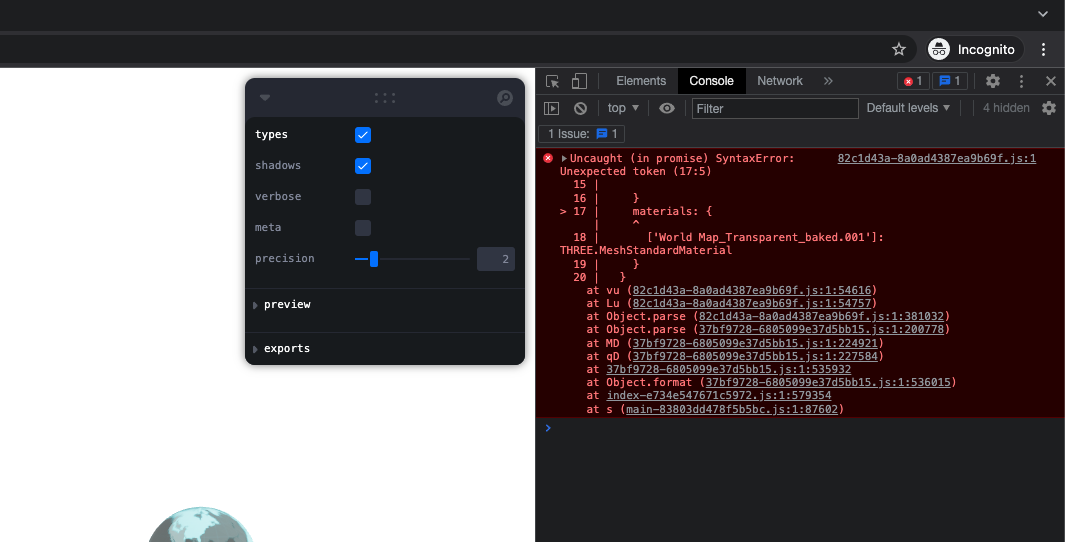 Error when ticking types box · Issue #21 · pmndrs/gltf-react-three · GitHub