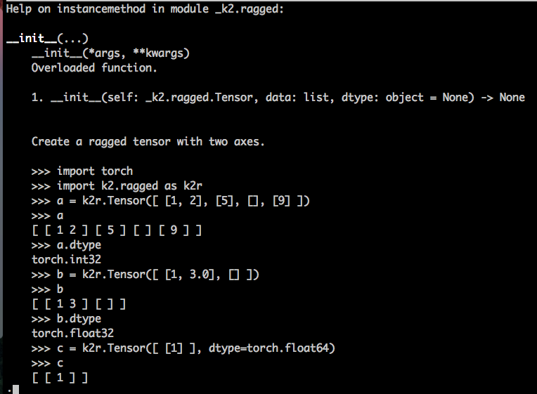 Make k2 ragged tensor more PyTorch-y like. by csukuangfj · Pull Request ...
