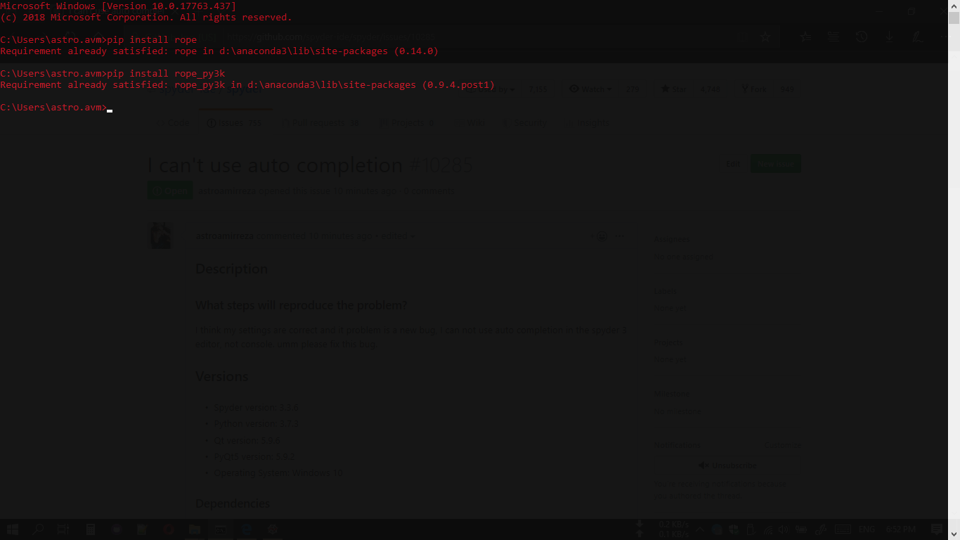 I can't use auto completion · Issue #10285 · spyder-ide/spyder · GitHub