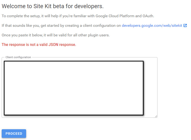 The response is not a valid json response issue 242 google site