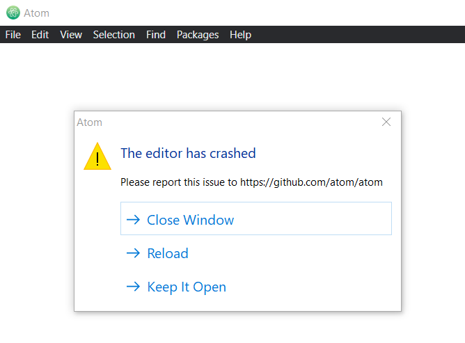 Atom for Windows 1.55.0 Crashes when trying to open · Issue #22286 ...