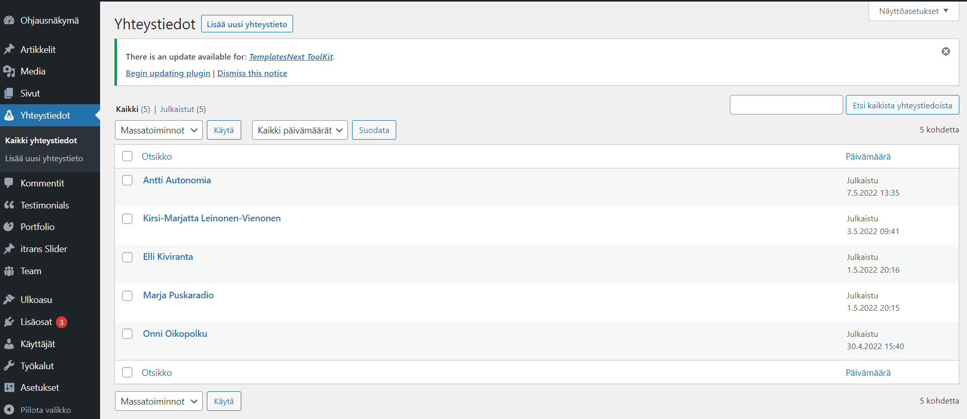 GitHub JarkkoKivi/contactplugin Contact plugin for WordPress customer