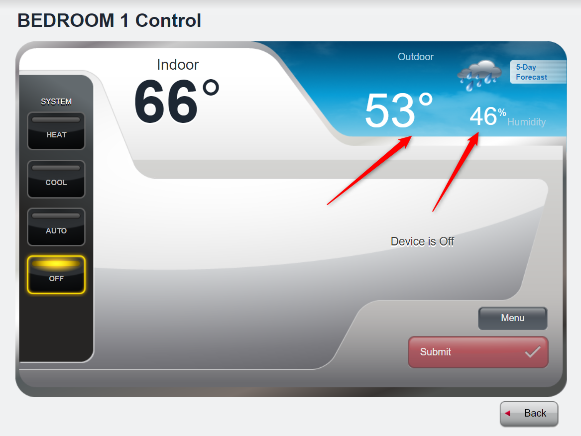 Honeywell Total Connect Comfort does not show ext. temperature sensors