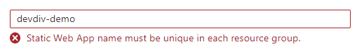 [Unstable] There is no error when creating a duplicate Static Web App ...