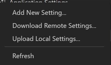 App Settings context menu inconsistent with Functions · Issue #2021 ...