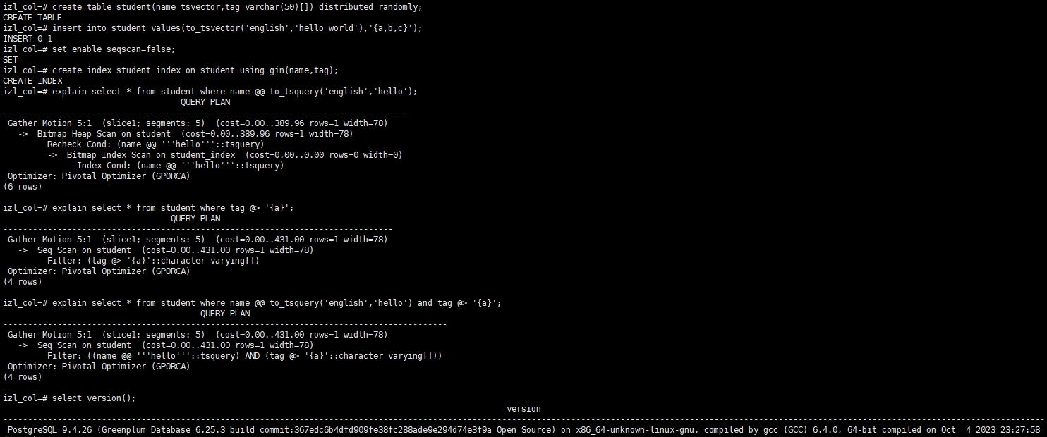 can't support multicolumn array or tsvector gin indexes · Issue 16622