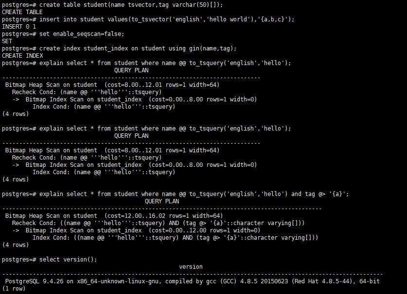 can't support multicolumn array or tsvector gin indexes · Issue 16622