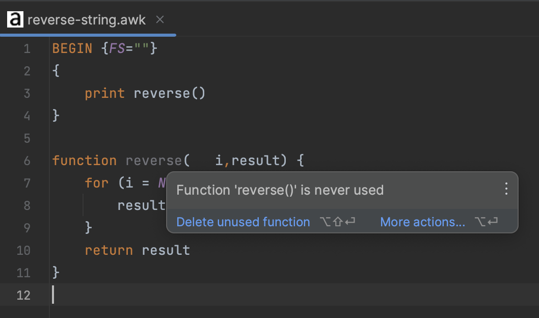 Wrong inspection: Delete unused function · Issue #174 · xonixx/intellij ...