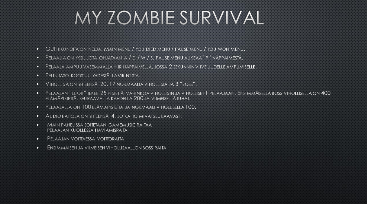 GitHub - git-laakso/Peliohjelmointi: My Zombie Survival is a game that ...