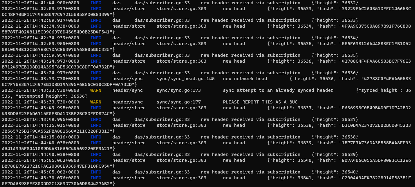 [BUG] header/sync: Repeat sync on same header, running light node on ...