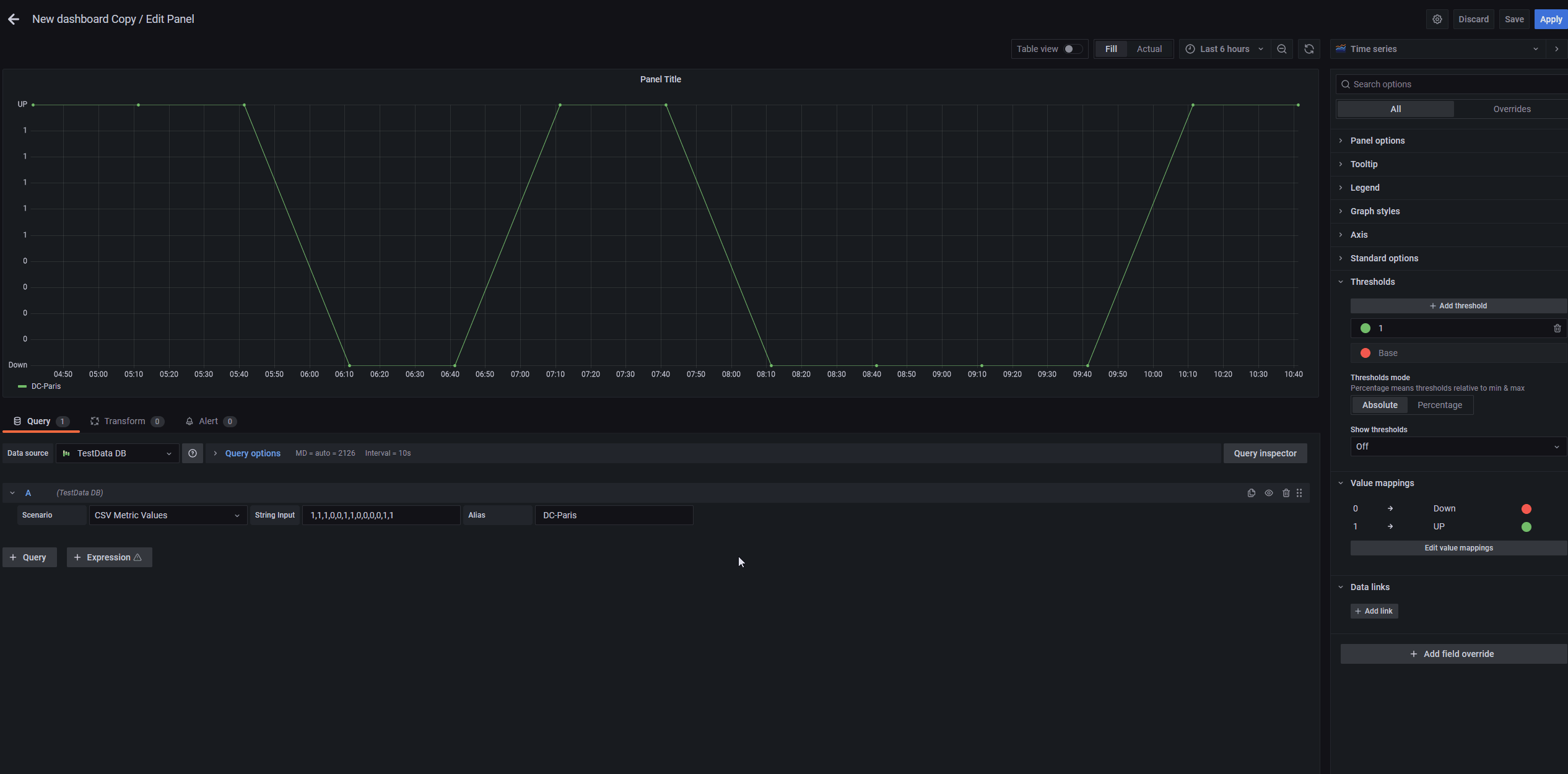 State Timeline not working without threshold Grafana 8.2.1 · Issue