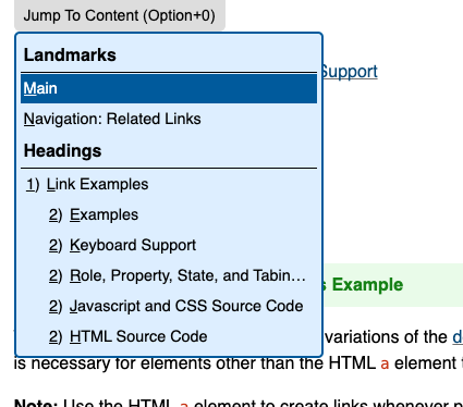 Screenshot Jump to content button, expanded