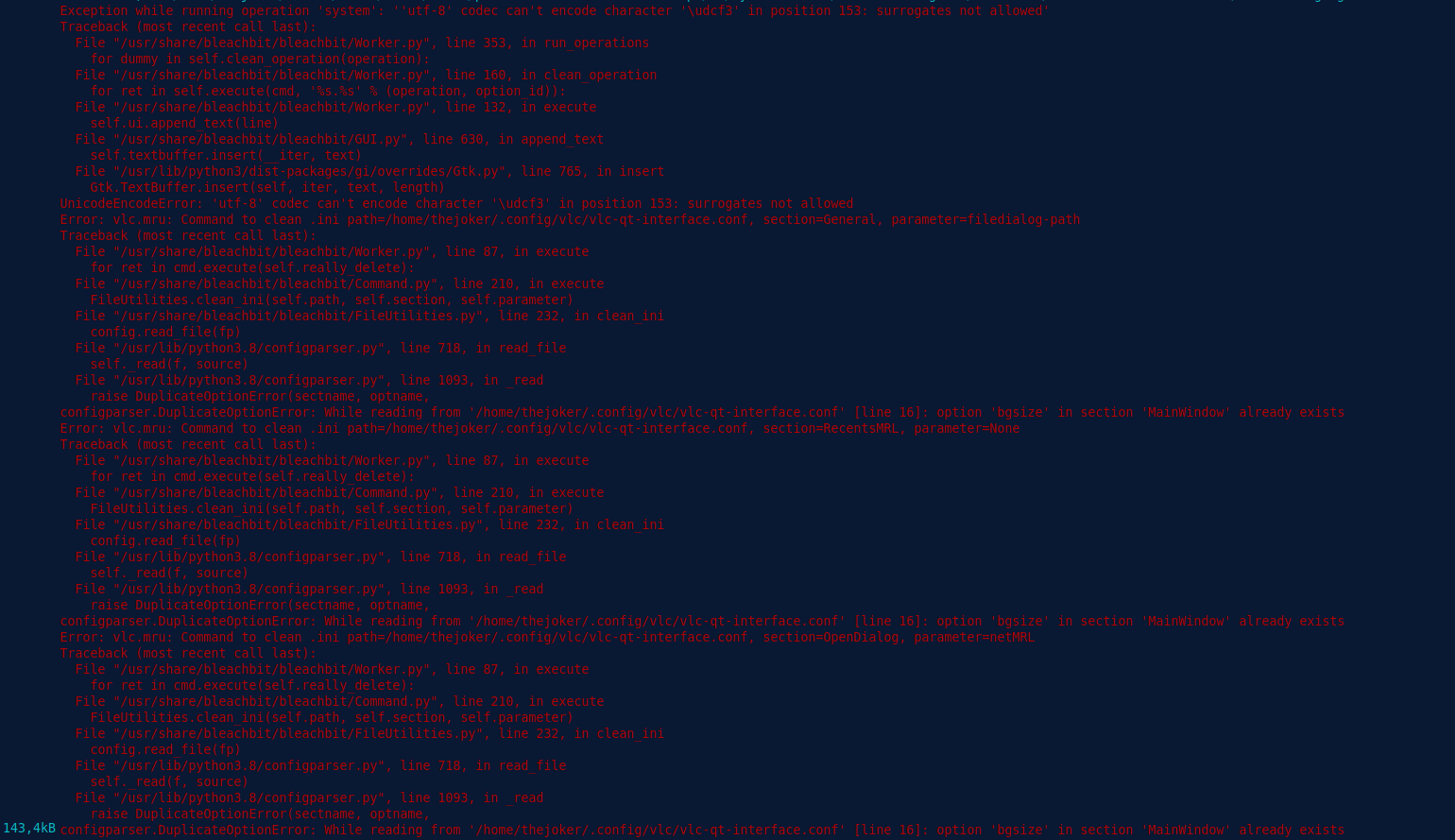 Linux Delete error · Issue 1097 · bleachbit/bleachbit · GitHub