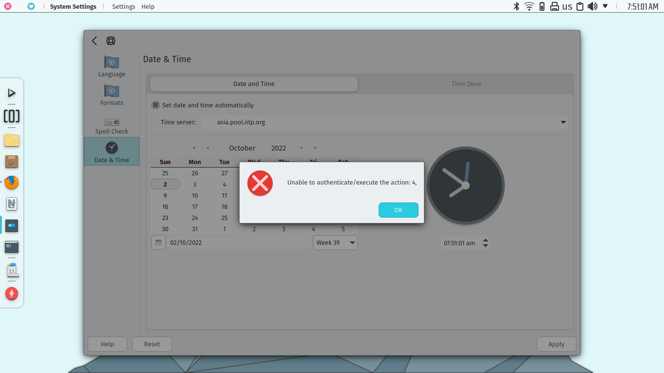 Time Zone Error Unable to authenticate/execute the action 4 · Issue
