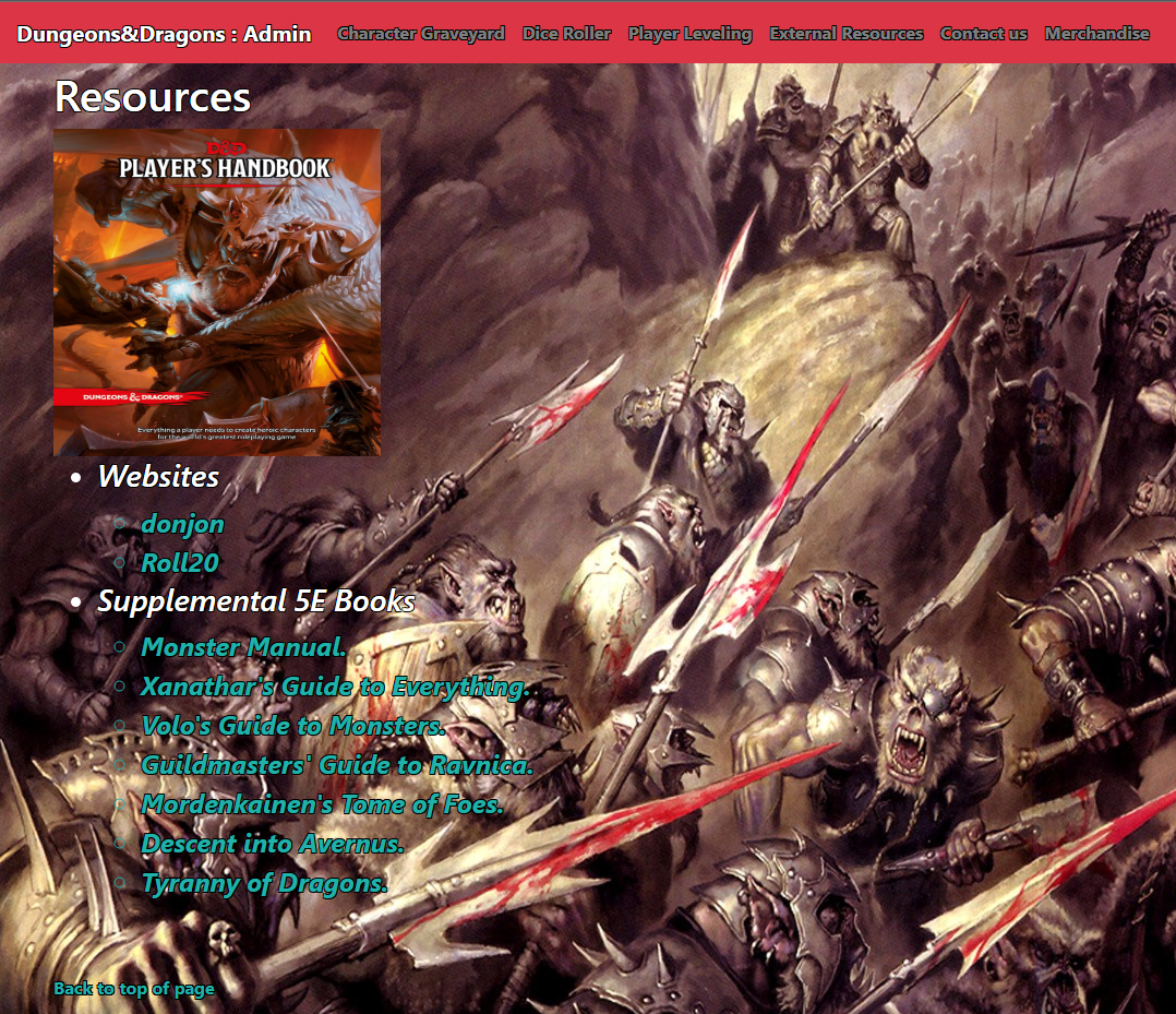 GitHub - T-Clark-D/Dungeons-Dragons: A dungeons and Dragons website ...