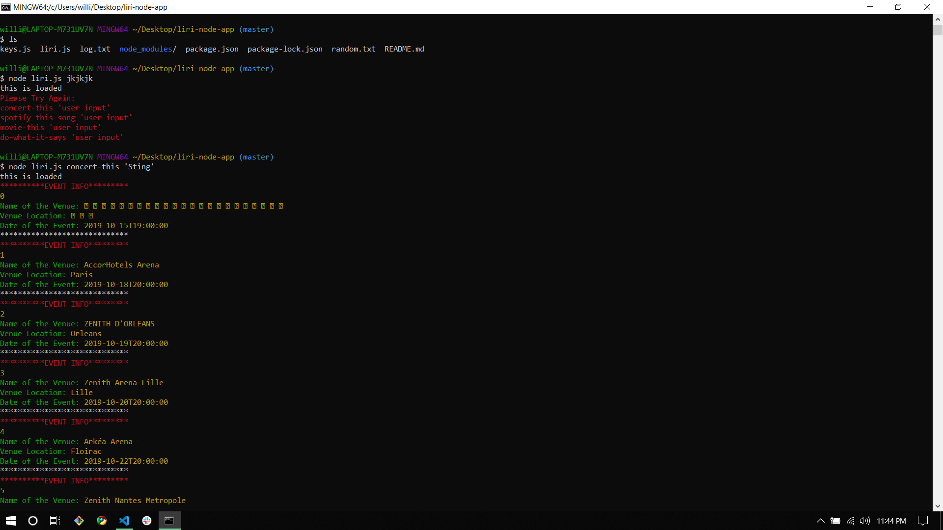 Github Wferebee Liri Node App