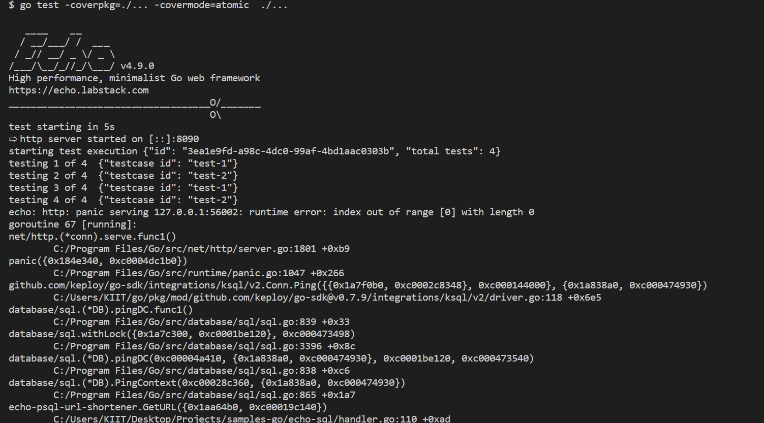 [bug]: Keploy Fails in testing mode · Issue #500 · keploy/keploy · GitHub