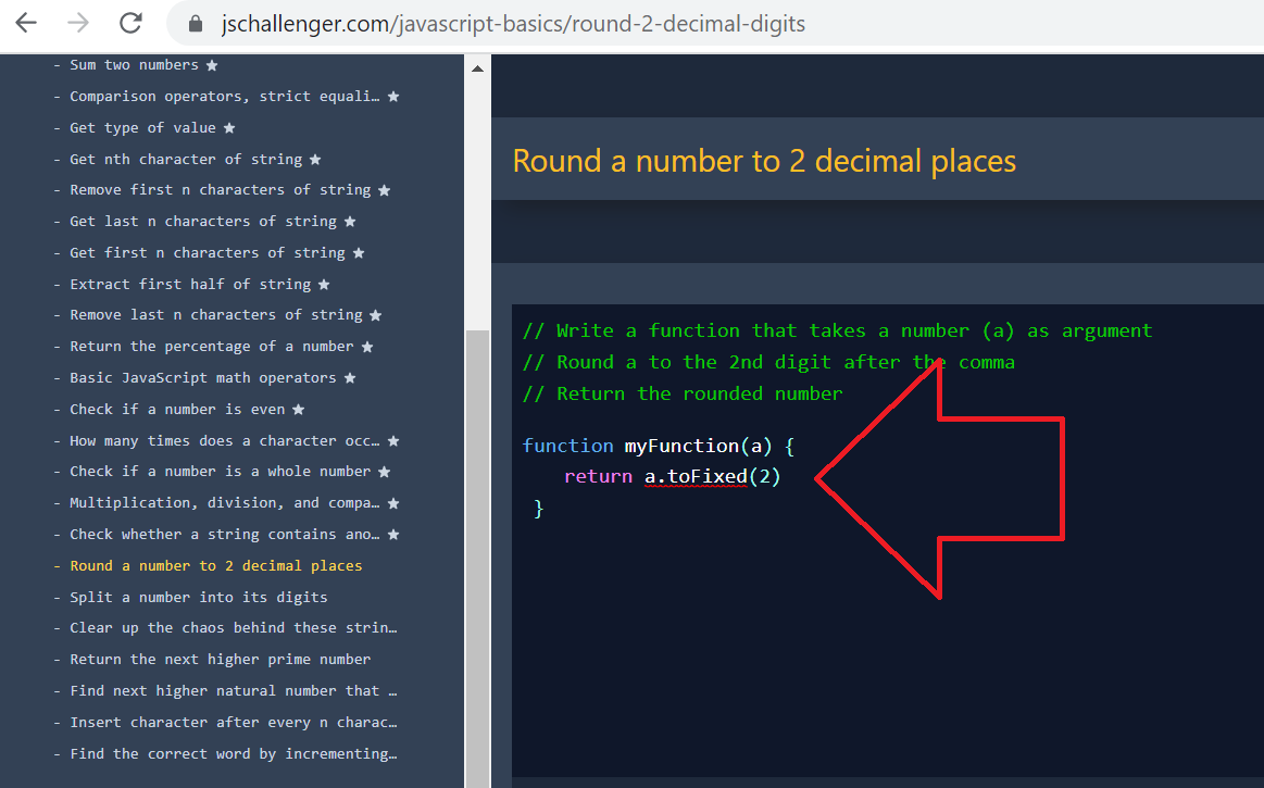 Round A Number To 2 Decimal Places' Challenge · Issue #1 ·  Kvdos/Jschallenger · Github