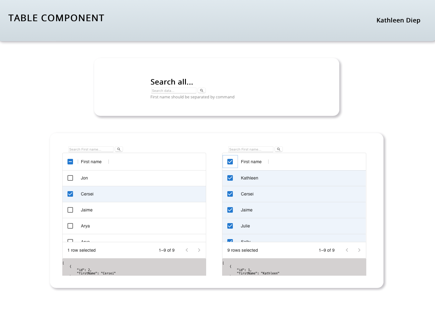 GitHub - kathleendiep/table-component