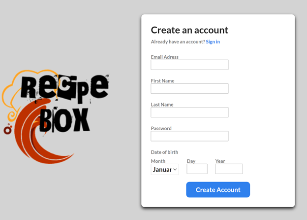 GitHub - Yaseminp/Registration-Form: Registration Form for Recipe Box app