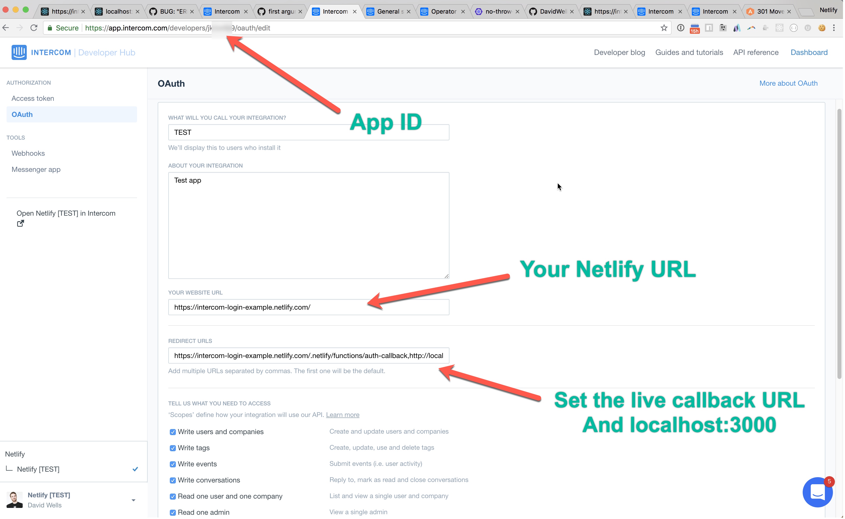 itercom-oauth-app-settings