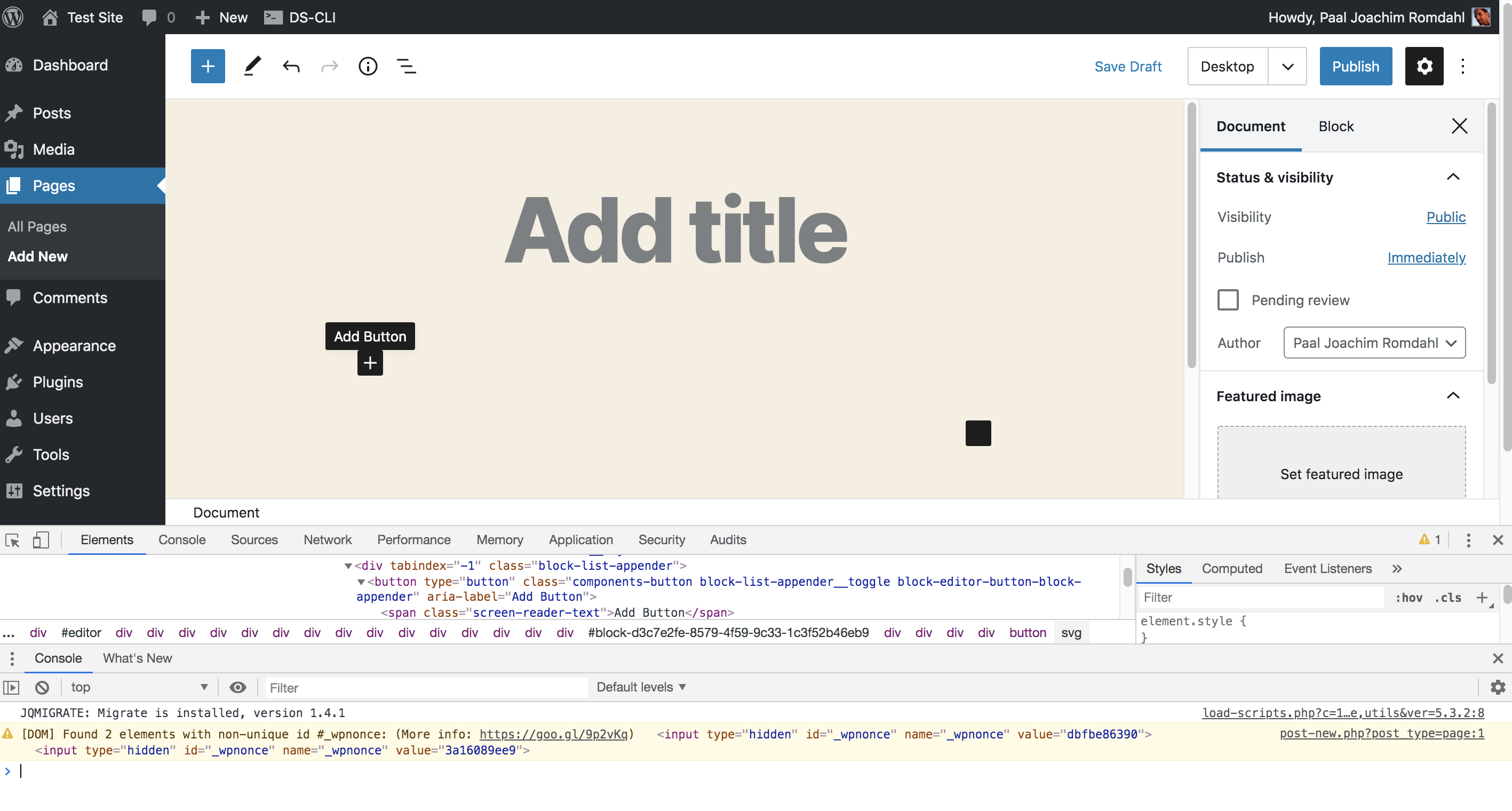 Removing Buttons Block leaves a button inserter on the page. · Issue ...