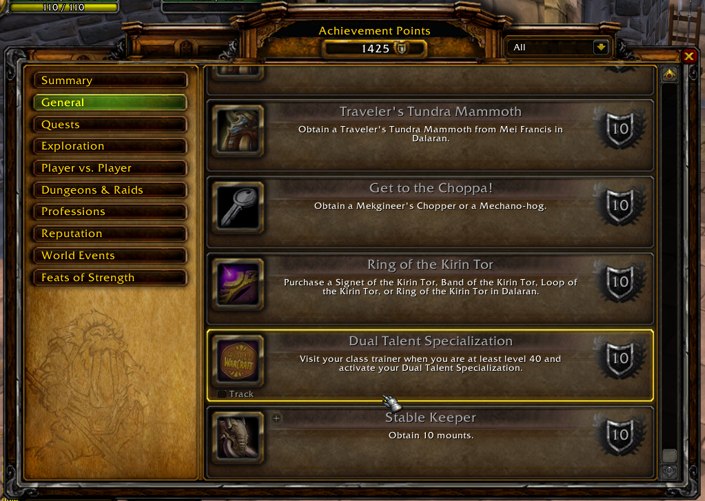 Using Secondary Talents set makes "Mounts" tab disapear · Issue 13764