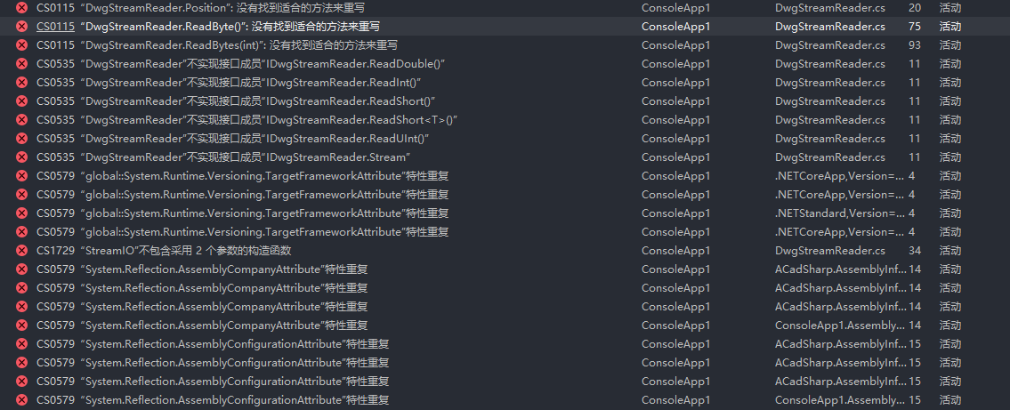 The class library generated an error · Issue #44 · DomCR/ACadSharp · GitHub