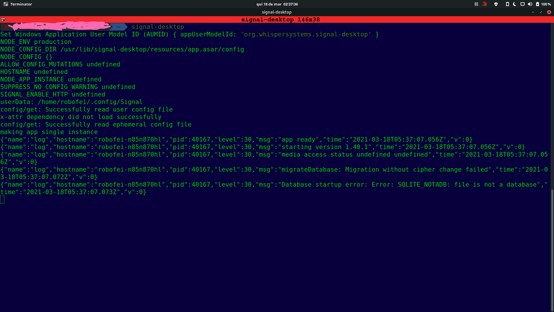 Error SQLITE_NOTAADB: file is not a database Manjaro Linux · Issue ...