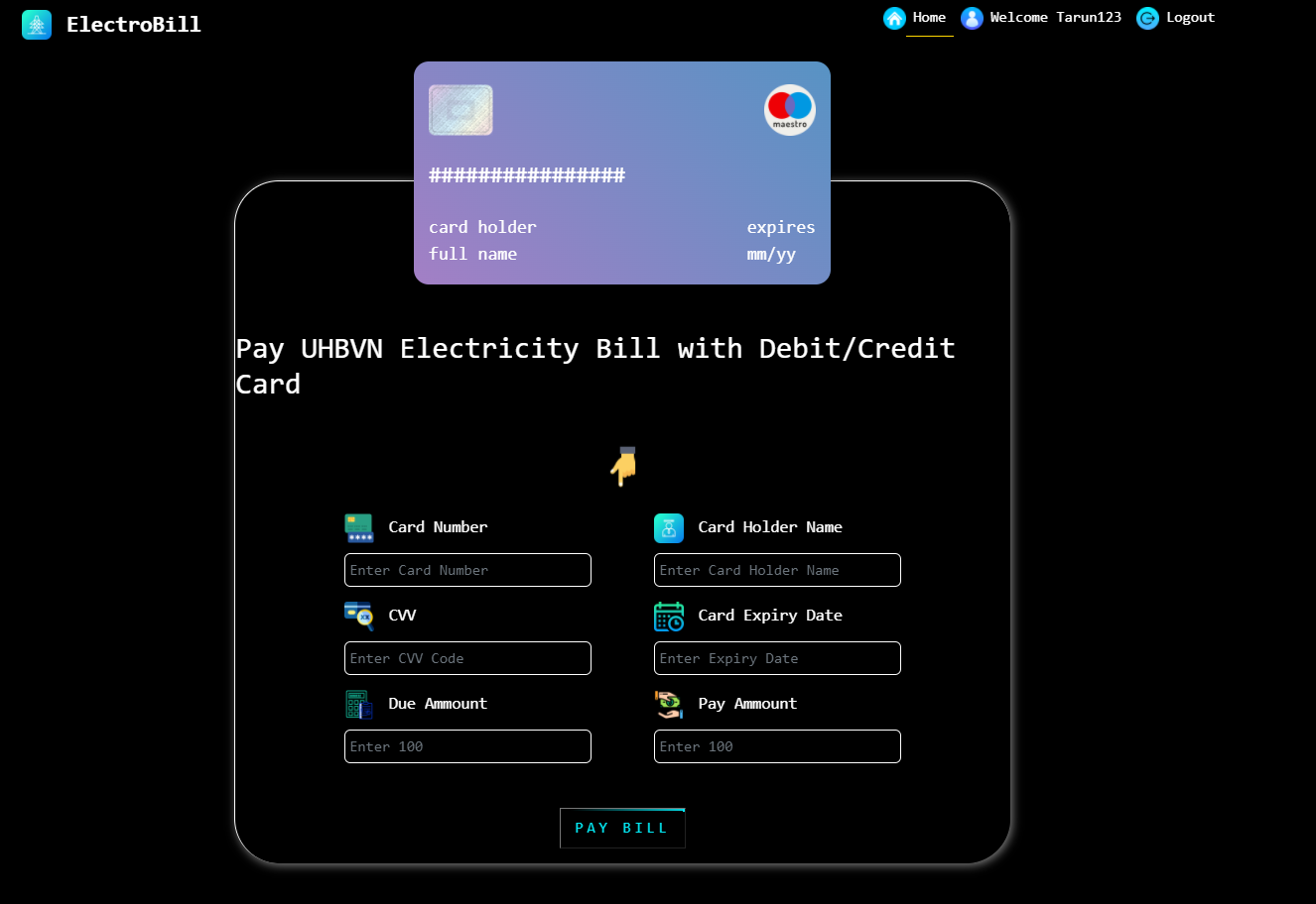GitHub - tarundhiman85/electricityProject: Electricity Bill Management ...