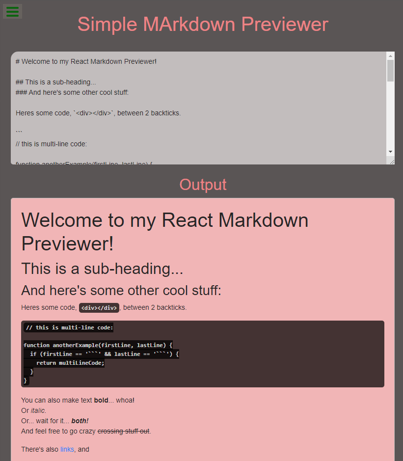 GitHub - Franzcod/markdown_previewer: Simple markdown previewer