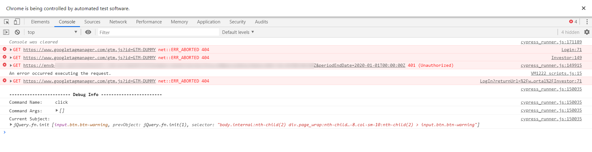 Testing via Cyress returns 401 error when calling an API · Issue #7193 ...