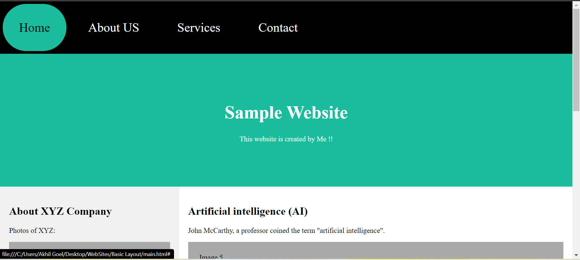 GitHub - Akhilgoel05/Basic-Layout-Webpage: This is a basic layout ...