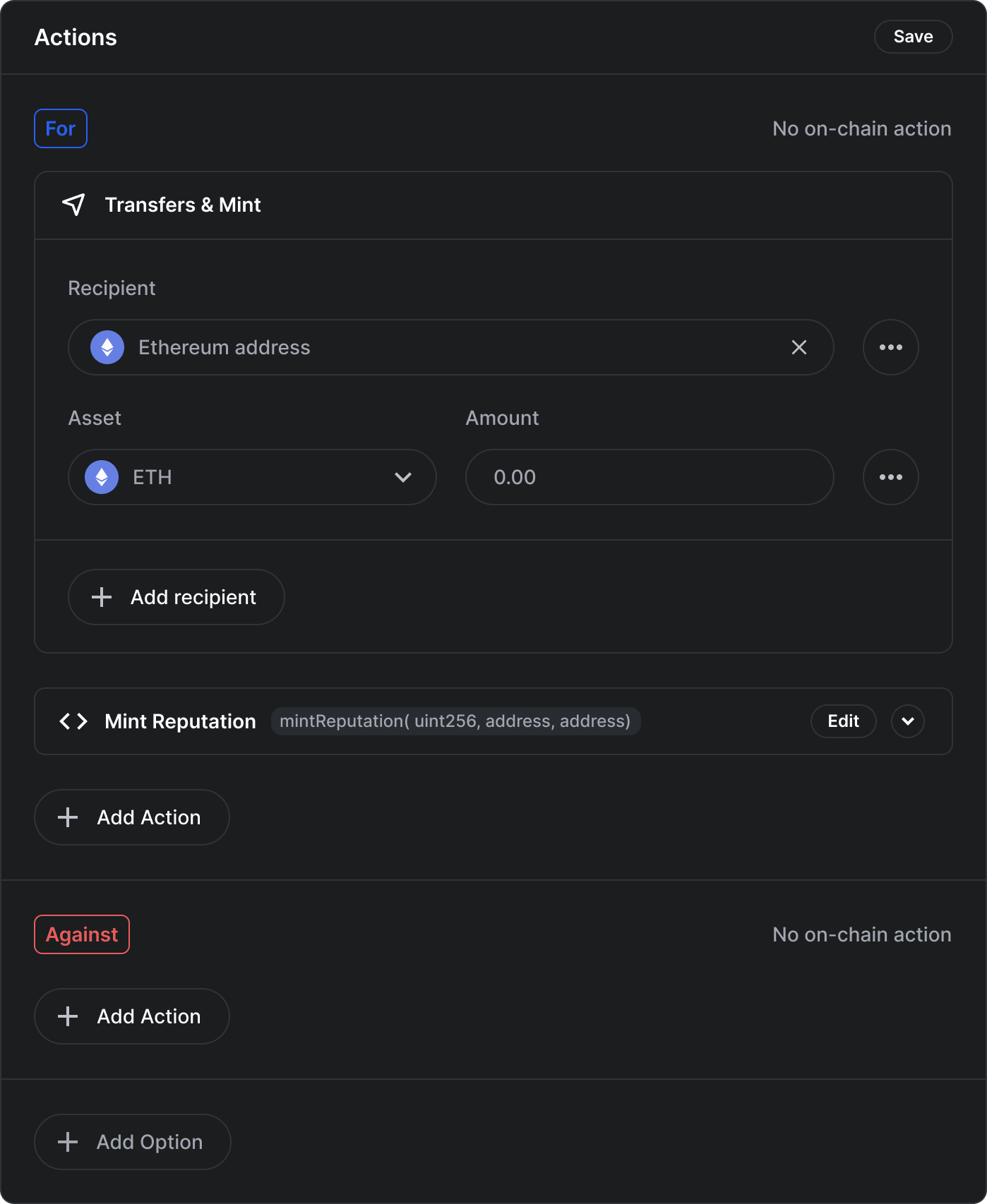 Add Action Modal for the Actions Widget · Issue #683 · DXgovernance ...