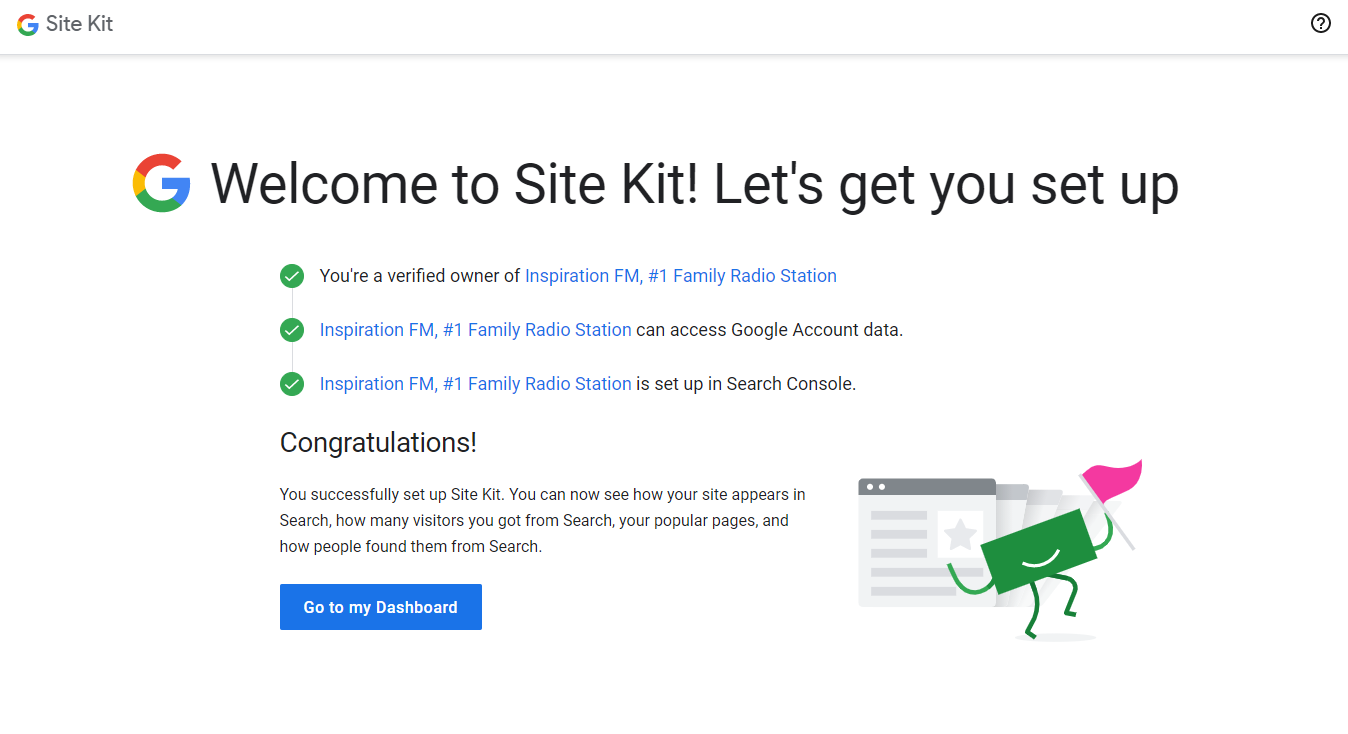Unable to complete installation for Site Kit in my WordPress Site. Got ...
