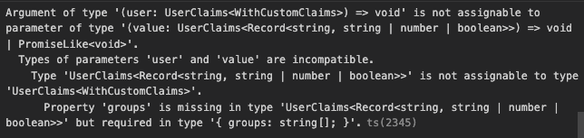 Can't add typings for custom claims with `getUser` method · Issue #1198 ...