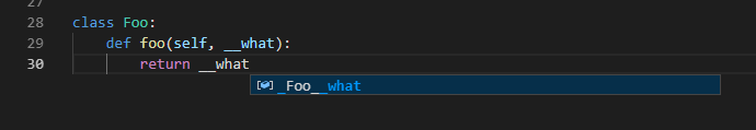 Double underscore function parameters get prefix _ like private class ...