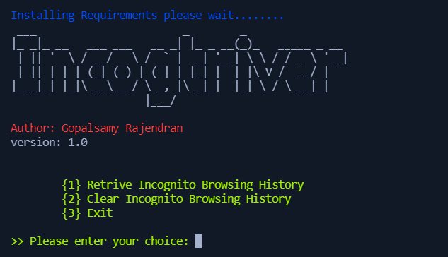 GitHub - gopalsamyrajendran/Incogtriver: Simple python based tool to ...