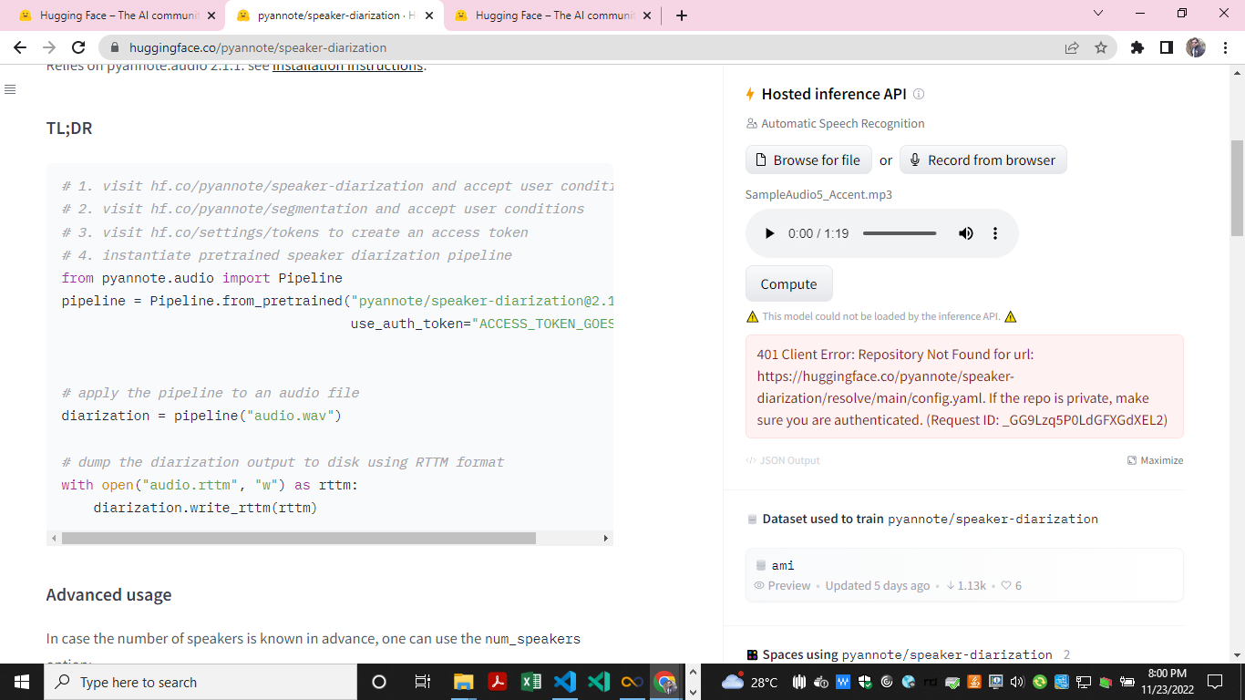 Speaker diarization is not working in Huggingface hub and local · Issue ...