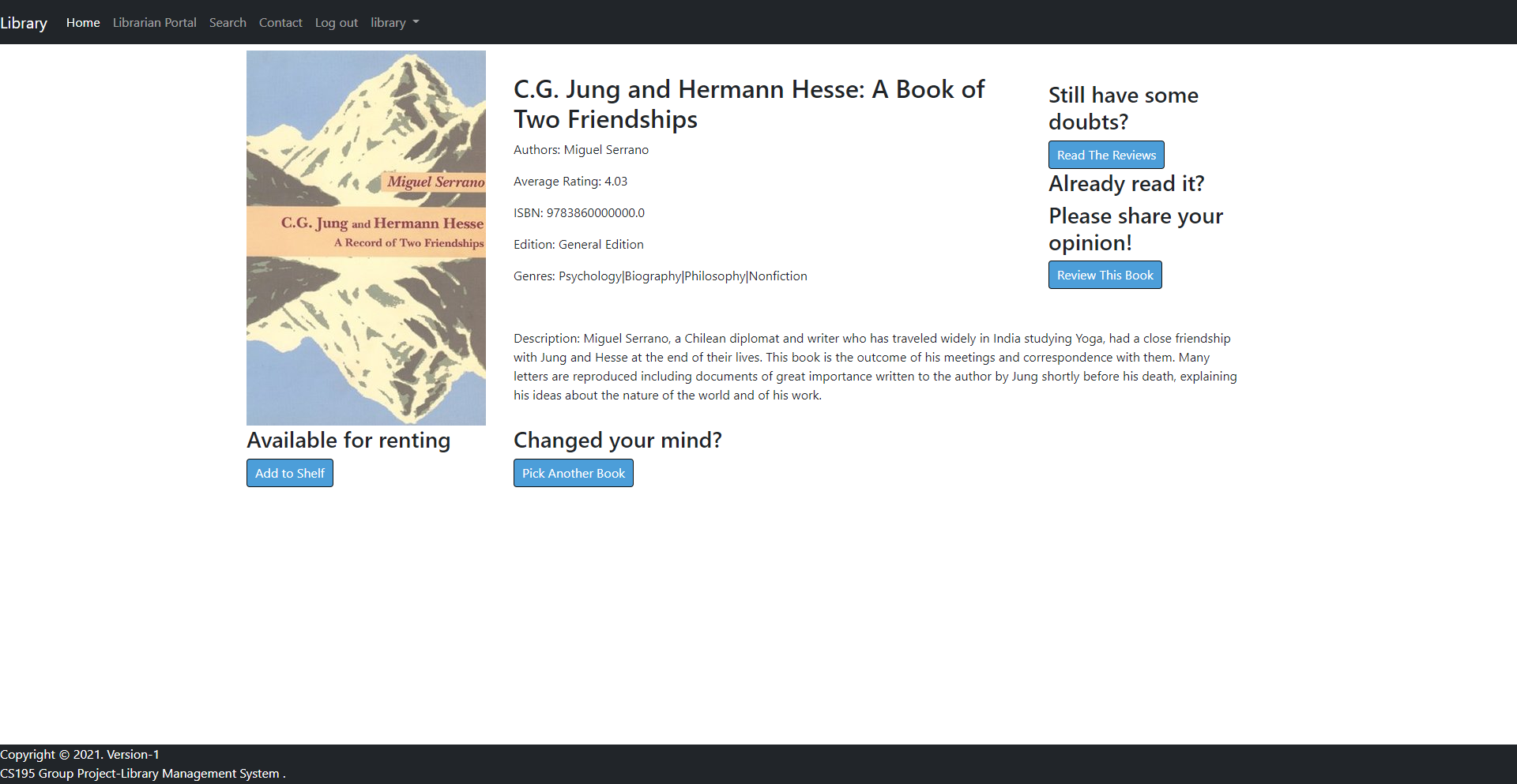 GitHub - SABRINAWAWA/LibraryManagementSystem: CS195GroupProject