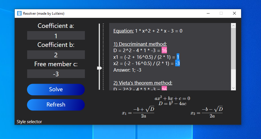 GitHub - luvairo-m/Resolver: A simple application for solving quadratic ...