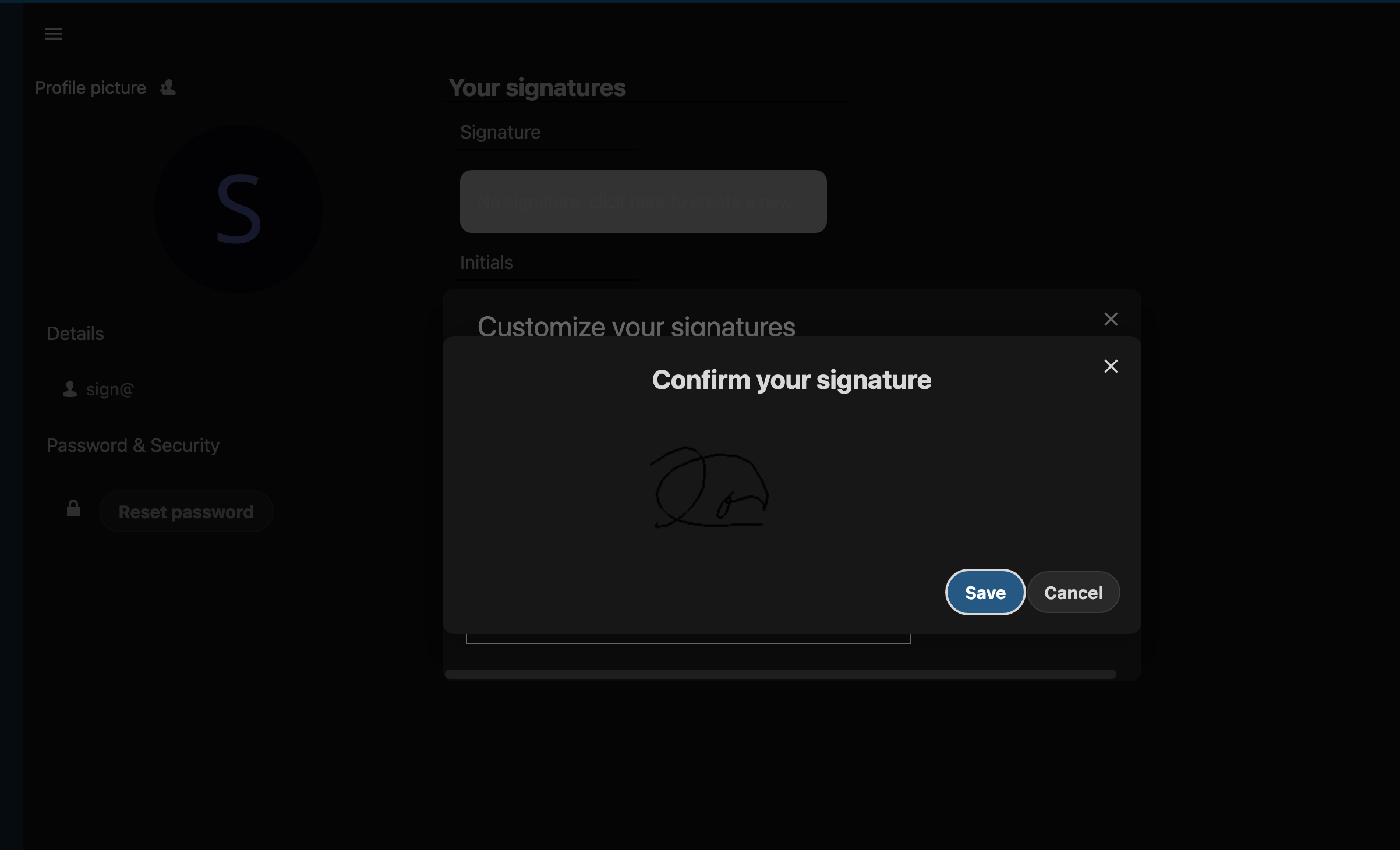Dark mode fix: Define your signature · Issue #1461 · LibreSign ...
